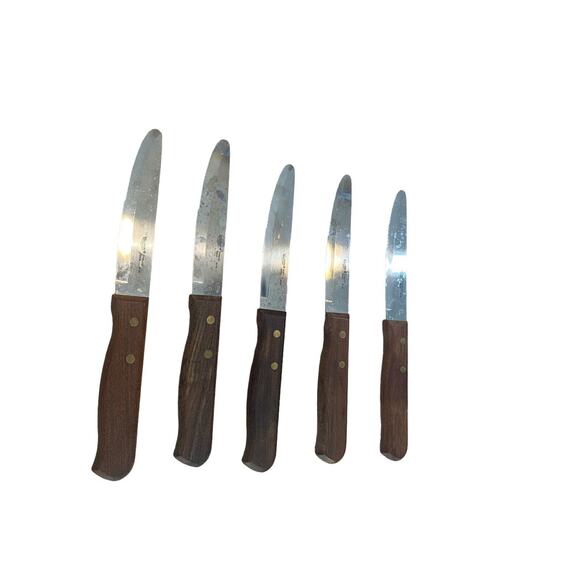 Vollrath 48148 cutlery - Set of 5 Wooden Handle Brazil Kitchen Set - Picture 6 of 7